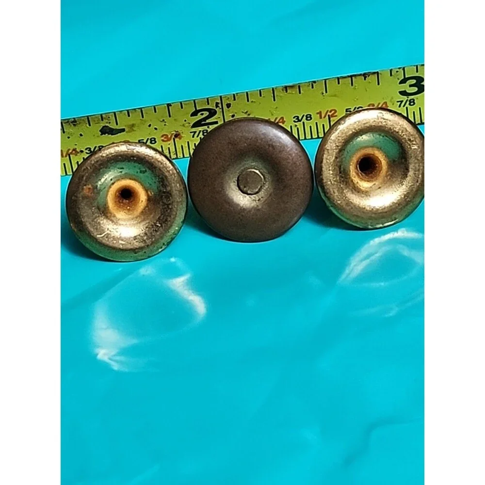 Set of 6 Vintage Men’s Rhinestone Shirt Studs & Cufflinks Brass Metal Collecti - Picture 4 of 5
